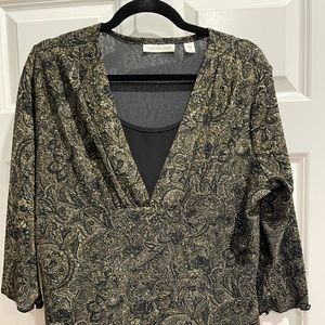Coldwater Creek 3/4 Sleeve Blouse L14/16) 50% Acetate 45%Polyester 5%Spandex
